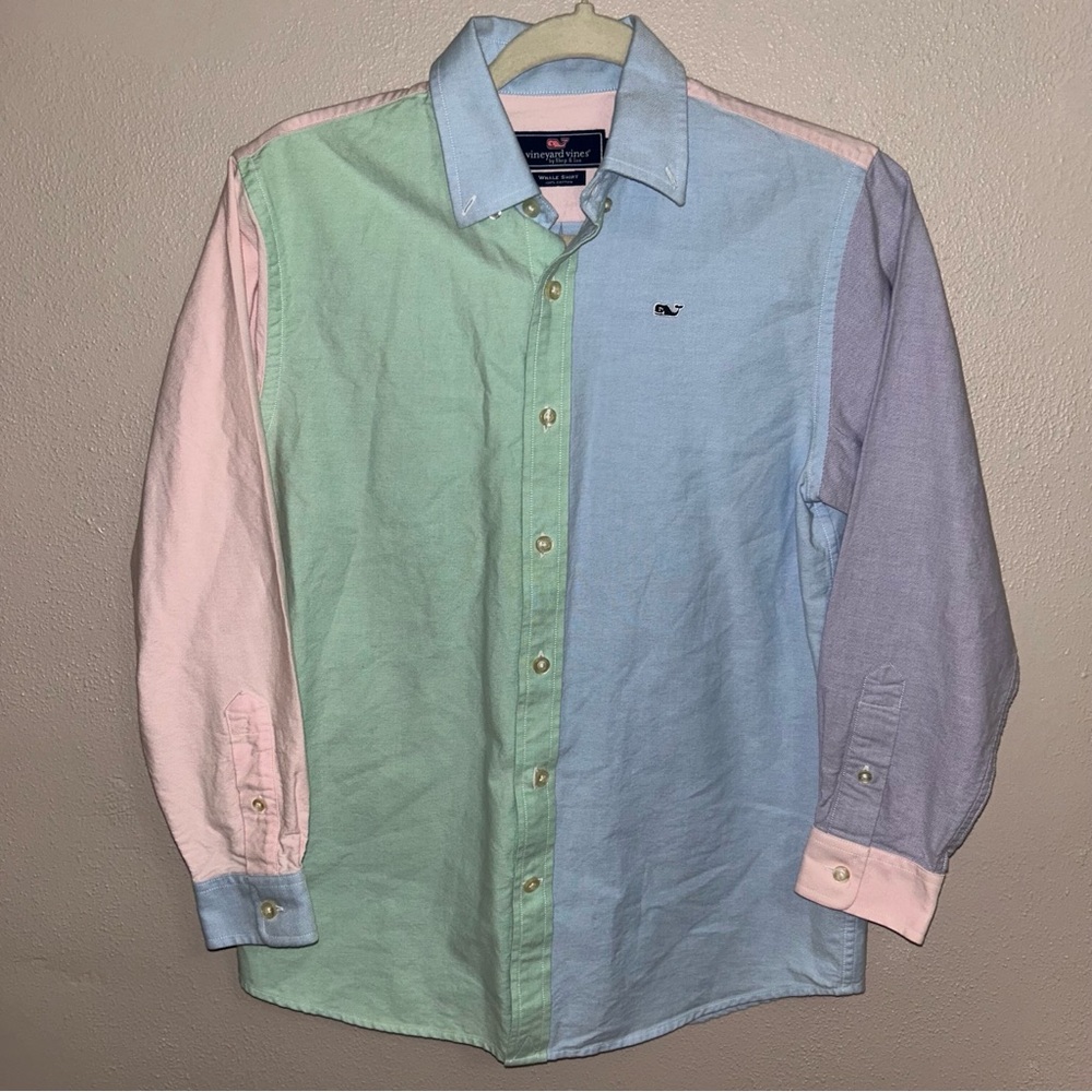 Vineyard Vines Pastel Multicolor Button-Down Shirt boys size med